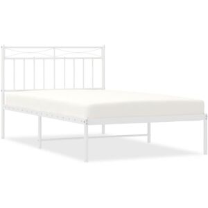 (white, 107x203 cm/with headboard) vidaXL Metal Bed Frame Home Bedroom Bed Base (white, 107x203 cm/with headboard) vidaXL Metal Bed Frame Home Bedroom Bed Base