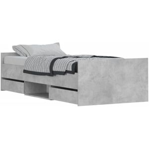(concrete grey, 90 x 190 cm) vidaXL Bed Frame with Headboard and Footboard Mattr (concrete grey, 90 x 190 cm) vidaXL Bed Frame with Headboard and Footboard Mattr