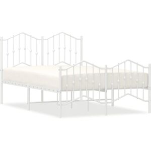 vidaXL Metal Bed Frame White 120x190 cm - Bed Frame vidaXL Metal Bed Frame White 120x190 cm - Bed Frame