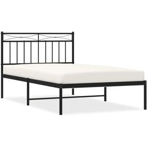 (black, 100x200 cm/with headboard) vidaXL Metal Bed Frame Home Bedroom Bed Base (black, 100x200 cm/with headboard) vidaXL Metal Bed Frame Home Bedroom Bed Base