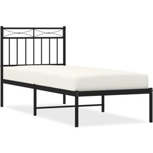 (black, 75x190 cm/with headboard) vidaXL Metal Bed Frame Home Bedroom Bed Base M (black, 75x190 cm/with headboard) vidaXL Metal Bed Frame Home Bedroom Bed Base M