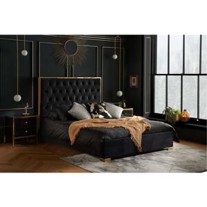 Birlea Black Double Bed Frame Chelsea Upholstered Headboard 135cm 4FT6 Fabric Birlea Black Double Bed Frame Chelsea Upholstered Headboard 135cm 4FT6 Fabric