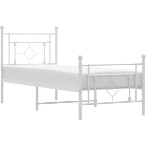 (white, 80 x 200 cm/with headboard & footboard) vidaXL Metal Bed Frame Home Bedr (white, 80 x 200 cm/with headboard & footboard) vidaXL Metal Bed Frame Home Bedr