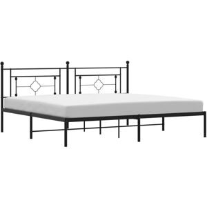 (black, 193 x 203 cm/with headboard) vidaXL Metal Bed Frame Home Bedroom Bed Bas (black, 193 x 203 cm/with headboard) vidaXL Metal Bed Frame Home Bedroom Bed Bas