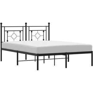 (black, 140 x 200 cm/with headboard) vidaXL Metal Bed Frame Home Bedroom Bed Bas (black, 140 x 200 cm/with headboard) vidaXL Metal Bed Frame Home Bedroom Bed Bas