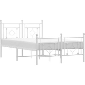 (white, 120 x 200 cm/with headboard & footboard) vidaXL Metal Bed Frame Home Bed (white, 120 x 200 cm/with headboard & footboard) vidaXL Metal Bed Frame Home Bed
