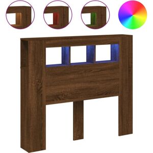 (brown oak, 120 x 103.5 cm) vidaXL LED Headboard Bed Header Bedroom Storage Bed (brown oak, 120 x 103.5 cm) vidaXL LED Headboard Bed Header Bedroom Storage Bed