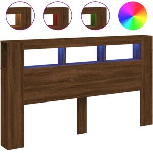 (brown oak, 180 x 103.5 cm) vidaXL LED Headboard Bed Header Bedroom Storage Bed (brown oak, 180 x 103.5 cm) vidaXL LED Headboard Bed Header Bedroom Storage Bed