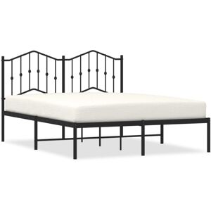 (black, 135 x 190 cm/with headboard) vidaXL Metal Bed Frame Home Bedroom Bed Bas (black, 135 x 190 cm/with headboard) vidaXL Metal Bed Frame Home Bedroom Bed Bas