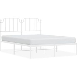 (white, 135 x 190 cm/with headboard) vidaXL Metal Bed Frame Home Bedroom Bed Bas (white, 135 x 190 cm/with headboard) vidaXL Metal Bed Frame Home Bedroom Bed Bas