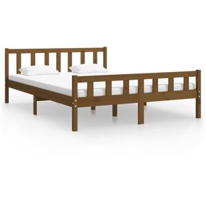 (honey brown, 150 x 200 cm) vidaXL Bed Frame Home Wooden Bedroom Bedstead Platfo (honey brown, 150 x 200 cm) vidaXL Bed Frame Home Wooden Bedroom Bedstead Platfo