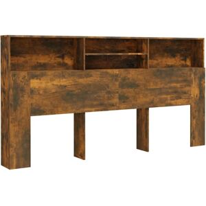 (smoked oak) vidaXL Headboard Cabinet Bedroom Bookcase Headboard Furniture Multi (smoked oak) vidaXL Headboard Cabinet Bedroom Bookcase Headboard Furniture Multi