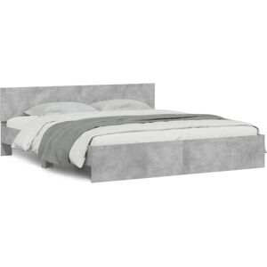 vidaXL Bed Frame with Headboard - 160x200 cm, Concrete Grey vidaXL Bed Frame with Headboard - 160x200 cm, Concrete Grey
