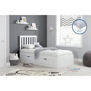 White Single Bed Frame & Mattress Birlea Appleby 3FT 90cm Drawer Storage Bedstea White Single Bed Frame & Mattress Birlea Appleby 3FT 90cm Drawer Storage Bedstea