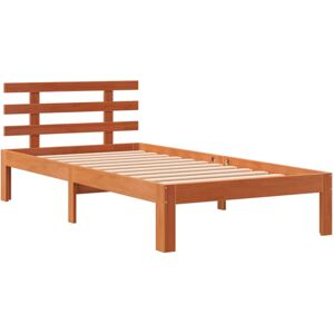 vidaXL Bed Frame with Headboard Wax Brown 90x190 cm Single Solid Wood Pine vidaXL Bed Frame with Headboard Wax Brown 90x190 cm Single Solid Wood Pine