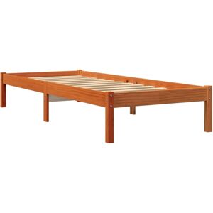 vidaXL Bed Frame Home Bedstead Bed Base Wax Brown 100x200 cm Solid Wood Pine vidaXL Bed Frame Home Bedstead Bed Base Wax Brown 100x200 cm Solid Wood Pine