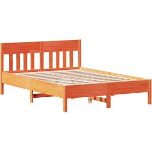 (brown, 135 x 190 cm) vidaXL Bed Frame with Headboard Wax Brown 150x200 cm King (brown, 135 x 190 cm) vidaXL Bed Frame with Headboard Wax Brown 150x200 cm King