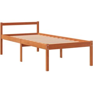 vidaXL Bed Frame Bedroom Bed Base Bedstead Wax Brown 90x200 cm Solid Wood Pine vidaXL Bed Frame Bedroom Bed Base Bedstead Wax Brown 90x200 cm Solid Wood Pine