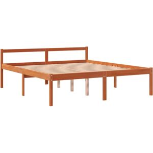 vidaXL Bed Frame Home Bed Base Wax Brown 150x200 cm King Size Solid Wood Pine vidaXL Bed Frame Home Bed Base Wax Brown 150x200 cm King Size Solid Wood Pine