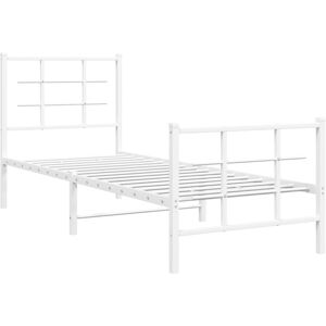 (white, 75 x 190 cm/with headboard & footboard) vidaXL Metal Bed Frame with Head (white, 75 x 190 cm/with headboard & footboard) vidaXL Metal Bed Frame with Head