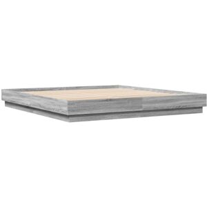 vidaXL Bed Frame Home Bed Base Bedstead Grey Sonoma 200x200 cm Engineered Wood vidaXL Bed Frame Home Bed Base Bedstead Grey Sonoma 200x200 cm Engineered Wood
