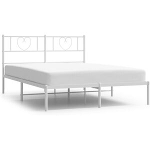 (white, 120 x 190 cm/with headboard) vidaXL Metal Bed Frame with Headboard Bed B (white, 120 x 190 cm/with headboard) vidaXL Metal Bed Frame with Headboard Bed B