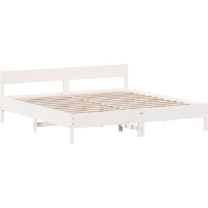 (white, 180 x 200 cm) vidaXL Bed Frame with Headboard Bed Base Wax Brown 90x200 (white, 180 x 200 cm) vidaXL Bed Frame with Headboard Bed Base Wax Brown 90x200