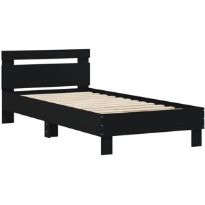 (black, 75 x 190 cm) vidaXL Bed Frame with Headboard Bed Base Mattress Foundatio (black, 75 x 190 cm) vidaXL Bed Frame with Headboard Bed Base Mattress Foundatio