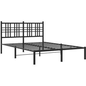(black, 120x200 cm/with headboard) vidaXL Metal Bed Frame with Headboard Home Be (black, 120x200 cm/with headboard) vidaXL Metal Bed Frame with Headboard Home Be