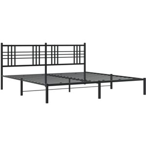 (black, 193x203 cm/with headboard) vidaXL Metal Bed Frame with Headboard Home Be (black, 193x203 cm/with headboard) vidaXL Metal Bed Frame with Headboard Home Be