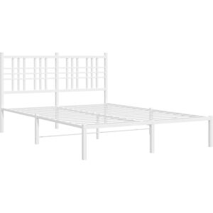 (white, 120x200 cm/with headboard) vidaXL Metal Bed Frame with Headboard Home Be (white, 120x200 cm/with headboard) vidaXL Metal Bed Frame with Headboard Home Be