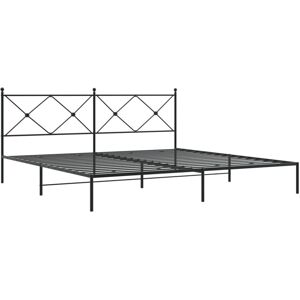 (black, 193x203 cm/with headboard) vidaXL Metal Bed Frame with Headboard and Foo (black, 193x203 cm/with headboard) vidaXL Metal Bed Frame with Headboard and Foo