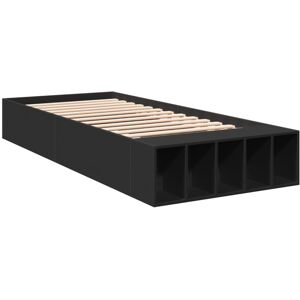 vidaXL Bed Frame Bed Base Mattress Foundation Black 90x200 cm Engineered Wood vidaXL Bed Frame Bed Base Mattress Foundation Black 90x200 cm Engineered Wood