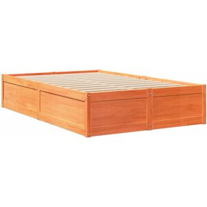 (Wax brown, 135 x 190 cm) vidaXL Bed Frame Home Bed Base Bedstead Mattress Found (Wax brown, 135 x 190 cm) vidaXL Bed Frame Home Bed Base Bedstead Mattress Found