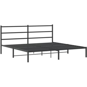 vidaXL Metal Bed Frame with Headboard Mattress Foundation Black 193x203 cm vidaXL Metal Bed Frame with Headboard Mattress Foundation Black 193x203 cm