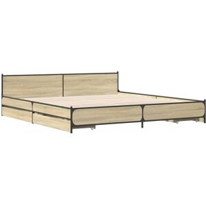 (sonoma oak, 180 x 200 cm) vidaXL Bed Frame with Drawers Bed Base Mattress Found (sonoma oak, 180 x 200 cm) vidaXL Bed Frame with Drawers Bed Base Mattress Found