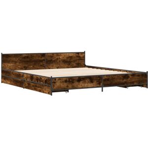 (smoked oak, 180 x 200 cm) vidaXL Bed Frame with Drawers Bed Base Mattress Found (smoked oak, 180 x 200 cm) vidaXL Bed Frame with Drawers Bed Base Mattress Found