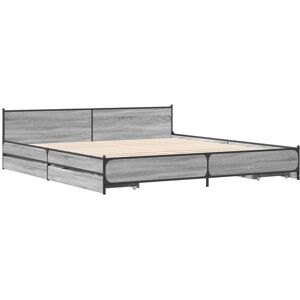 (grey sonoma, 180 x 200 cm) vidaXL Bed Frame with Drawers Bed Base Mattress Foun (grey sonoma, 180 x 200 cm) vidaXL Bed Frame with Drawers Bed Base Mattress Foun