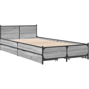 (grey sonoma, 90 x 190 cm) vidaXL Bed Frame with Drawers Bed Base Mattress Found (grey sonoma, 90 x 190 cm) vidaXL Bed Frame with Drawers Bed Base Mattress Found