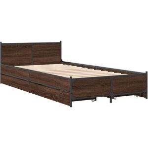 (brown oak, 90 x 190 cm) vidaXL Bed Frame with Drawers Bed Base Mattress Foundat (brown oak, 90 x 190 cm) vidaXL Bed Frame with Drawers Bed Base Mattress Foundat