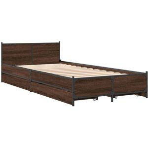 (brown oak, 90 x 200 cm) vidaXL Bed Frame with Drawers Bed Base Mattress Foundat (brown oak, 90 x 200 cm) vidaXL Bed Frame with Drawers Bed Base Mattress Foundat
