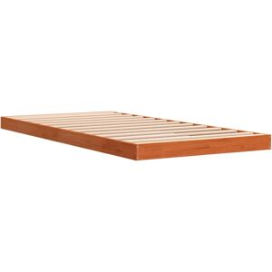 vidaXL Bed Frame Bed Base Wax Brown 75x190 cm Small Single Solid Wood Pine vidaXL Bed Frame Bed Base Wax Brown 75x190 cm Small Single Solid Wood Pine