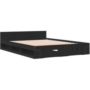 (black, 150 x 200 cm) vidaXL Bed Frame with Drawers Bed Base Smoked Oak 200x200 (black, 150 x 200 cm) vidaXL Bed Frame with Drawers Bed Base Smoked Oak 200x200