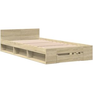 (sonoma oak, 90 x 190 cm) vidaXL Bed Frame with Drawers Bed Base Smoked Oak 200x (sonoma oak, 90 x 190 cm) vidaXL Bed Frame with Drawers Bed Base Smoked Oak 200x