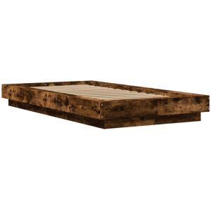 (smoked oak, 75 x 190 cm) vidaXL Bed Frame and LED Lights Bed Base Mattress Foun (smoked oak, 75 x 190 cm) vidaXL Bed Frame and LED Lights Bed Base Mattress Foun