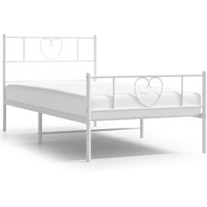 vidaXL Metal Bed Frame with Headboard & Footboard - 90x200cm - Bed Frame vidaXL Metal Bed Frame with Headboard & Footboard - 90x200cm - Bed Frame