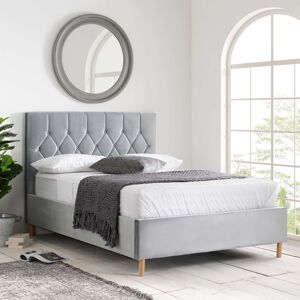 Grey King Size Bed Frame Birlea Loxley 150cm Kingsize 5FT Fabric Bedstead Grey King Size Bed Frame Birlea Loxley 150cm Kingsize 5FT Fabric Bedstead