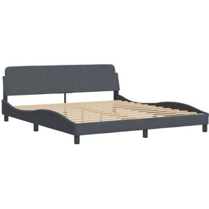 (dark grey, 180 x 200 cm) vidaXL Bed Frame with Headboard Bedroom Bed Base Mattr (dark grey, 180 x 200 cm) vidaXL Bed Frame with Headboard Bedroom Bed Base Mattr