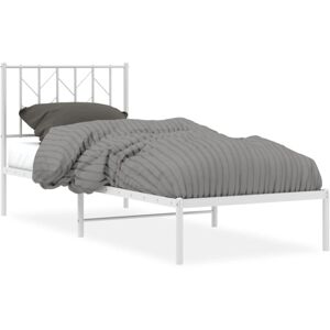 (white, 80 x 200 cm/ with headboard) vidaXL Metal Bed Frame with Headboard Mattr (white, 80 x 200 cm/ with headboard) vidaXL Metal Bed Frame with Headboard Mattr