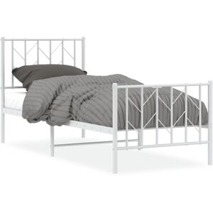 (white, 75 x 190 cm/ with headboard & footboard) vidaXL Metal Bed Frame with Hea (white, 75 x 190 cm/ with headboard & footboard) vidaXL Metal Bed Frame with Hea